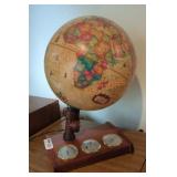 Vintage Light-up Globe with Thermometer