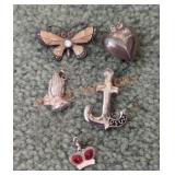 Sterling Stamped Pin & Pendants