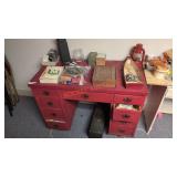 Vintage Wood Desk L 40 1/2" W 20 1/2" H 31"