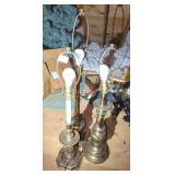 3 Gold Tone Lamp Bases