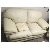 White Leather Loveseat