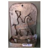 Man on Horseback Metal Candle Sconce