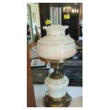 Vintage Milk Glass Hurricane Lamp