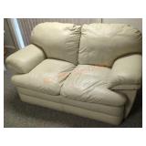 White Leather Loveseat