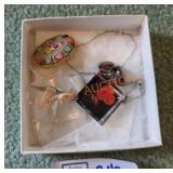 Mosaic Brooch & Rose Necklace/Earrings