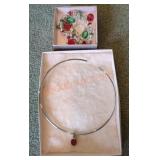 Silver Tone Necklace & Christmas Charm Bracelet