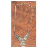 925 (Sterling) Stamped Green Tourquoise Necklace