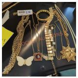Gold Tone Costume Jewelry Lot