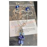 Cobalt Blue Glass Beaded Necklace & Earrings