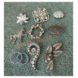 Silver Toned Brooch Lot