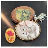 4 Vintage Brooches
