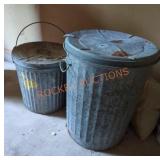 Two Metal Garbage Bins