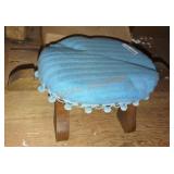 Vintage Blue Turtle Foot Stool