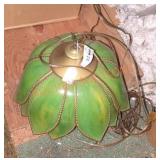Vintage Green Plastic Tulip Pendant Light