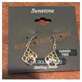 14k Plated Sterling Sunstone Earrings