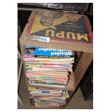 Vintage Mupu Wood Crate of Magazines