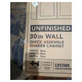 30" Unfinished Wall Shaker Cabinet Assembly