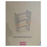 3 tier folding bookcase walnut