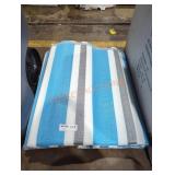 Large blue and white area outdoor rug