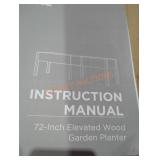 72" elevated wood garden planter