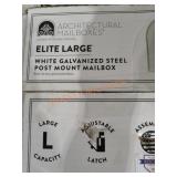 White Galvanized Steel Post Mount Mailbox