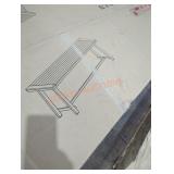 Teak finish + rustic metal bench