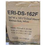 24" Dual Mount Kitchen Sink White