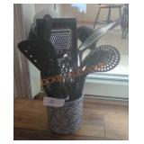 Kitchen Utensils & Roseville Spongeware Crock