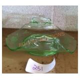 Princess House Uranium Glass Handled Dish