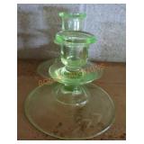 Uranium Glass Princess House Candle Holders