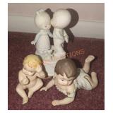 Porcelain Baby Figures Qty-3