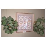 Art Print & Faux Plants Lot