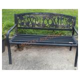 Outdoor Metal Welcome Bench