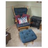 Wooden Rocking Chair with Foot Stool