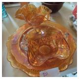 Marigold Carnival Glass Dishes