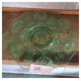Vintage Green Glass Platter