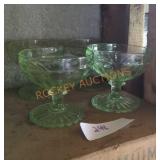 Uranium Glass Goblets - Qty 4