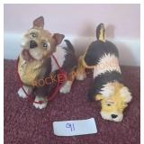 Porcelain Dog Figurines Qty-2