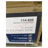 22" Single Bowl Kitchen Sink 22 Gauge Brushed