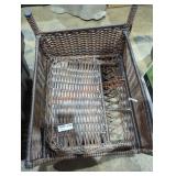 Brown wicker bench