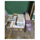 Skid full of mix flooring tiles and plank