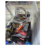Tote full of miscellaneous household items