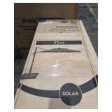 11 Ft Solar Offset Umbrella W LED Lights Chili Red