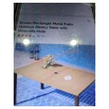 Brown Rectangular Metal Patio Table