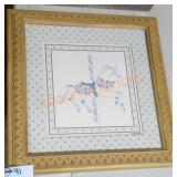 Framed Carousel Horse Print