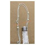 Vintage Sterling Stamped Crystal Jar Pendant