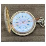 Vintage Lady Florin Gold Toned Pocket Watch