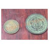 Braided Hair Large Center Coin & Army Civil War
