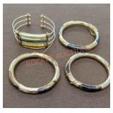 4 Gold & Stone Bracelets