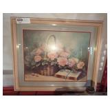 Framed Matted Margie Morrow Flower Basket Print